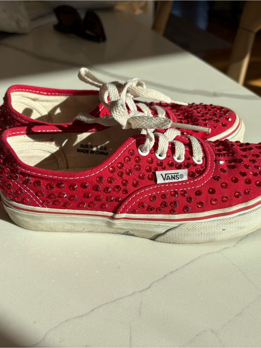 Vans Red and white  Low-Top Slip-On Accent